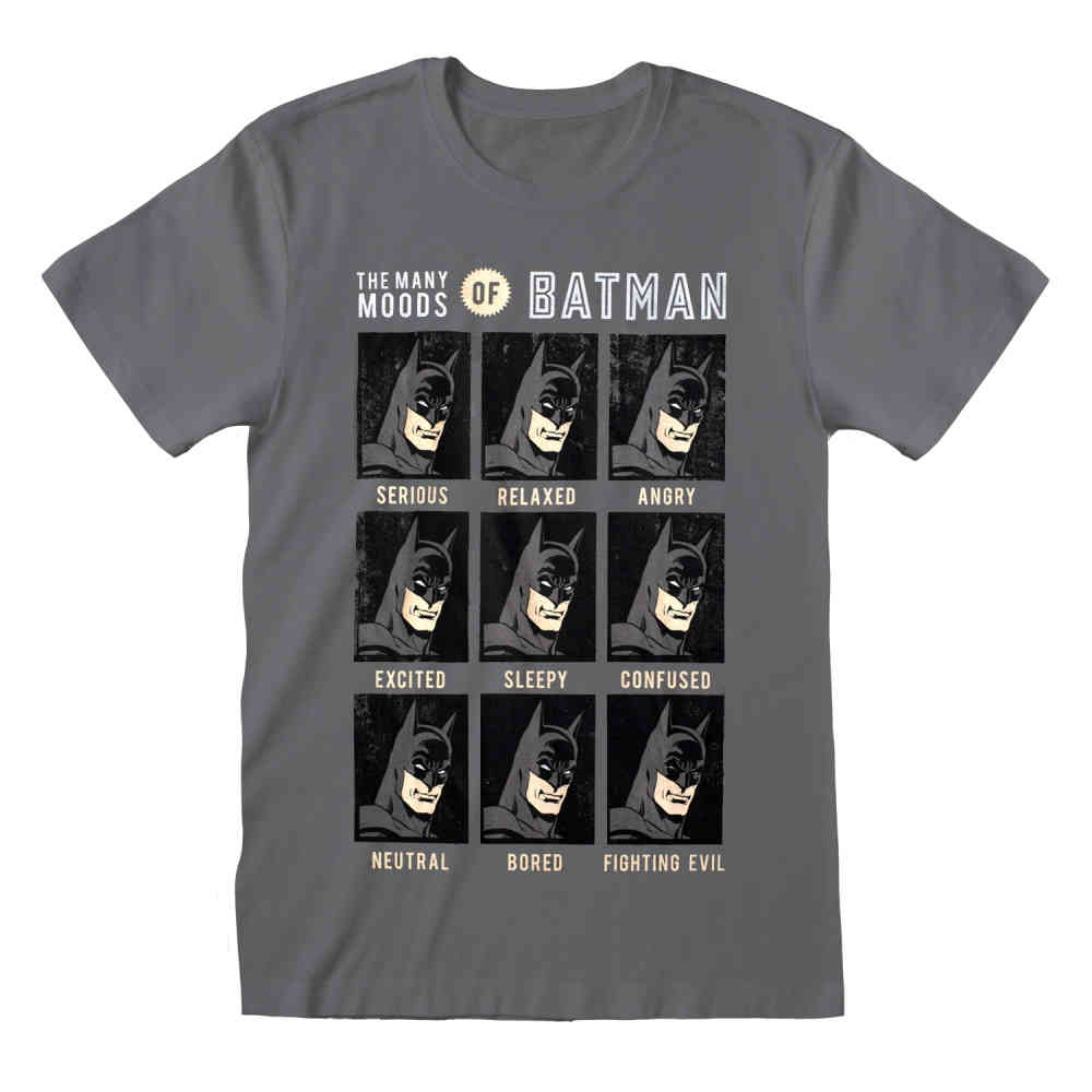 DC Comics Batman - Emotions Of Batman Herren T-Shirt - Grau